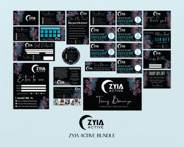 Black Luxury ZYIA Marketing Bundle, Zyia Active Business Cards, Active Business Cards ZA05