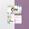 Flower Pattern Zyia Business Card, Personalized Zyia Active Cards Custom QR Code ZA18