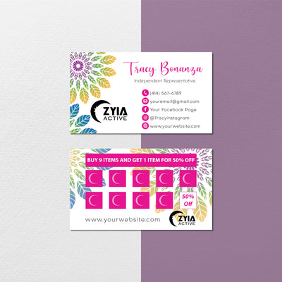 Flower Pattern ZYIA Marketing Bundle, Zyia Active Business Cards, Active Business Cards ZA18