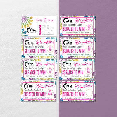 Flower Pattern ZYIA Marketing Bundle, Zyia Active Business Cards, Active Business Cards ZA18