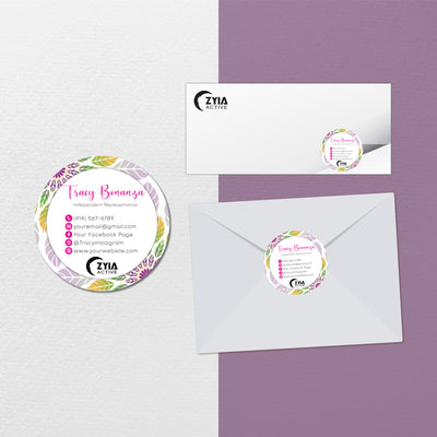 Flower Pattern ZYIA Marketing Bundle, Zyia Active Business Cards, Active Business Cards ZA18