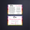 Rainbow Glitter Zyia Thank Care Card, Personalized Zyia Active Cards Custom QR Code ZA21