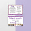 Purple Glitter Zyia Thank Care Card, Personalized Zyia Active Cards Custom QR Code ZA24