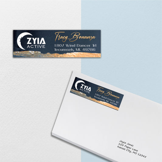 Watercolor Zyia Address Label Card, Personalized Zyia Active Cards Custom QR Code ZA27