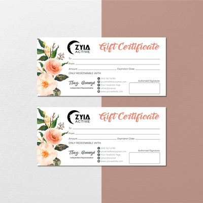 Floral ZYIA Marketing Bundle, Zyia Active Business Cards, Active Business Cards ZA37