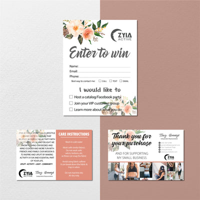 Floral ZYIA Marketing Bundle, Zyia Active Business Cards, Active Business Cards ZA37