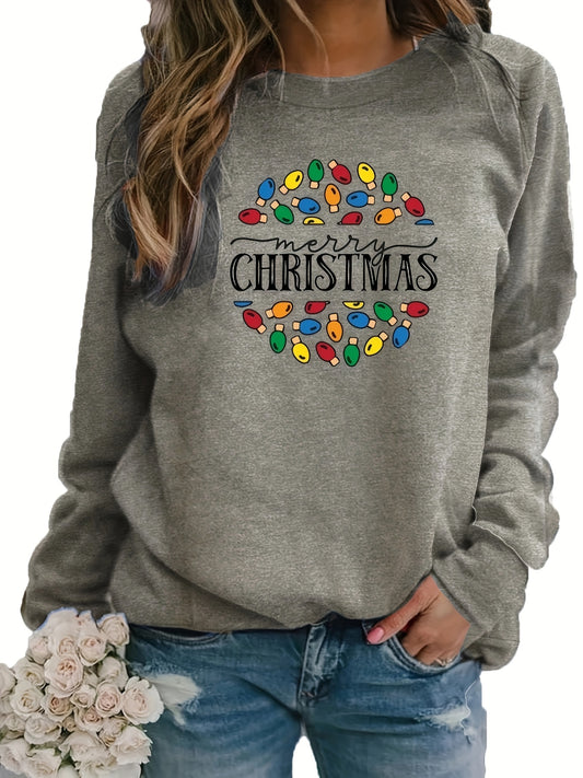 This cozy Christmas-themed sweatshirt will keep you looking stylish and festive all season long. Crafted from a soft and comfortable fabric blend, it features a unique red and white Christmas print perfect for casual wear. Its long-sleeved, crewneck design ensures maximum warmth and comfort.