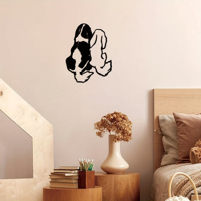 Enhance Your Home with Cute Dog Metal Art - A Minimalist Abstract Line Wall Decor for a Warm and Cozy Atmosphere
