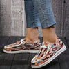 Stylish Women's Ethnic Tribal Printed Canvas Shoes - Comfortable Round Toe Lace Up Low Top Sneakers for Casual Walking