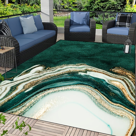 This stylish and functional rug features a modern marble print with non-slip resistant technology, allowing it to be used in any room - living room, bedroom, nursery, or outdoor patio. The rug is made of a durable yet soft material that will remain beautiful and resilient for years to come.