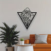 Metal Wall Art: A Stunning Geometric Mountain Tree Decor for Home and Living Room, Perfect Mountaineering Gift