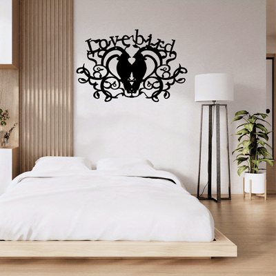 Lovebirds Metal Arts and Crafts Iron Pendant: Exquisite Home Interior Decoration for Bedroom, Living Room, and Bathroom