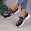 Womens Cartoon Santa Claus Print Sneakers: Festive and Stylish Comfy Shoes for Christmas