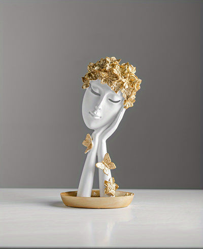Add an elegant touch to your interior decor with this Abstract Women Face Art Sculpture. Ideal for weddings, Christmas dinners, and bookshelves, this intricate sculpture showcases a unique design that will be the centerpiece of any room. Made of high-quality materials, this sculpture is a must-have for those looking to elevate their decor.