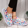 Women's Colorful Camouflage Printed Canvas Shoes - Casual Round Toe Lace Up Low Top Flat Sneakers for Walking and Everyday Wear