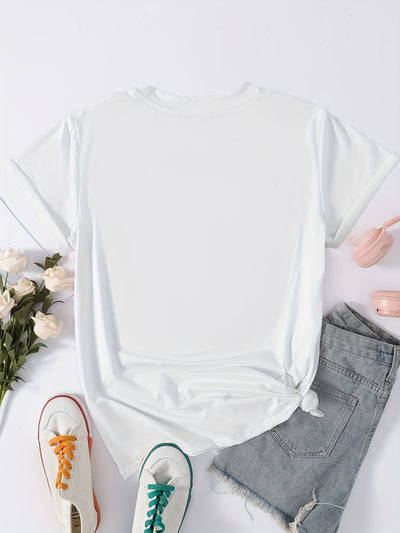 Floral Finesse: Casual Short Sleeve T-Shirt for Spring-Summer - Women's Fashion