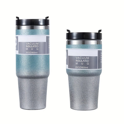 30oz Glitter Coloful Tumbler With Lid And Straw, Shiny Vacuum Water Cups, Summer Winter Drinkware, Travel Accessories