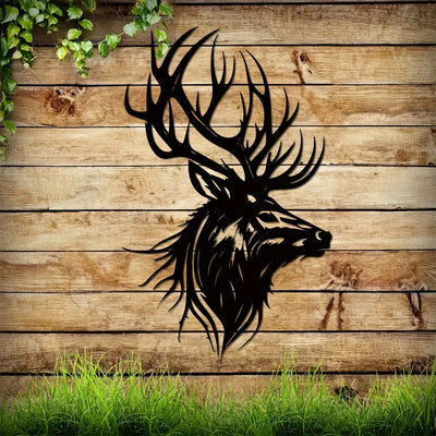 Wildlife Reflections: Deer Silhouette Art Metal Wall Sculpture - A Modern Rustic Home Decor Accent for Nature Lovers