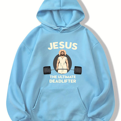 The Jesus Pattern Hoodie: Stay Warm and Stylish in this Casual Drawstring Hooded Sweatshirt for Winter/Fall Women's Clothing