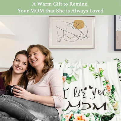 Cozy Flannel Blanket: Show Your Love with the 'I Love You Mom' Print!