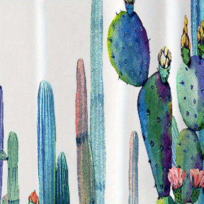 Watercolor Cactus Shower Curtain: Enhance Your Bathroom with Vibrant Cactus Flowers