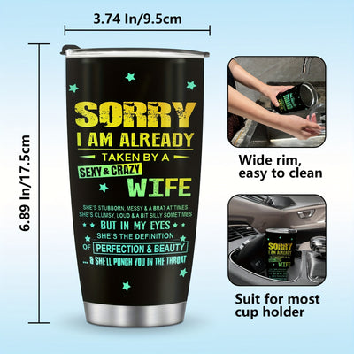 20oz Stainless Steel Travel Coffee Tumbler Cup For Men, Christmas Gift For Boyfriend Husband, Valentines Day Gifts For Husband From Wife, Anniversary Birthday Present For Him