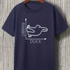 Creative Rabbit and Duck Pattern T-Shirt: Men's Casual Street Style Stretch Round Neck Tee Shirt for Summer