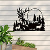 Enchanting Deer and Forest Metal Wall Art: A Striking Fireplace Wall Decor Piece and Ideal Hunter Gift