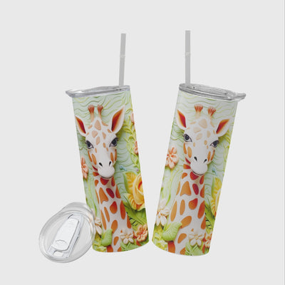 20oz Giraffe Pattern Tumbler: Stylish, Durable, and Insulated for Your On-the-Go Lifestyle