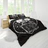 Gothic Skull Print Duvet Cover Set: Stylish and Comfortable Bedding for Kids, Guests, and Masters - Includes 1 Duvet Cover and 2 Pillowcases (No Core)