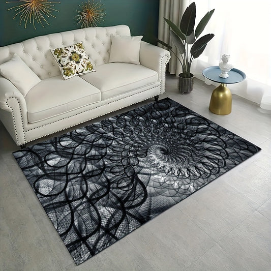 Elevate your home décor with this unique 3D Vision Area Rug. Featuring a creative three-dimensional design, this floor mat offers a modern look that will bring abstract style to your living room. Non-slip backing ensures lasting use. Command attention with this unique and creative addition to your home.