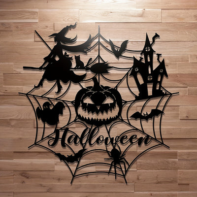 Haunted Elegance: Gothic Metal Wall Art Sculpture for Halloween Home Decor