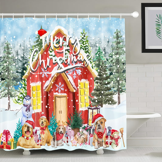 This Christmas-inspired shower curtain adds a spark of joy to your holiday décor. Crafted from waterproof polyester fabric, the Whimsical Red and Blue Christmas Gnome Forest Shower Curtain adds a cozy and festive touch to any bathroom. Enjoy the season all year long!