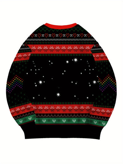 Warmth and Festivity Combined: Christmas Allover Print Pullover Sweatshirt for Women