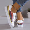 Versatile Low-Top Colorblock Casual Sneakers: Stylish Lace-Up Skate Shoes for Women