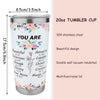 20oz Cute Letter Pattern Travel Tumbler - Perfect for Christmas, Birthdays, and Spiritual Gifts