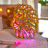 3D Lion Head Wooden Carving LED Night Light: A Majestic Addition to Your Home Decor and Perfect Gift for Christmas