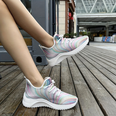 Ultra-Light Lace-Up Mesh Sneakers: Top Choice for Women's Breathable Running and Fashion