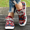 Ethnic Style Women's Canvas Flat Shoes - Comfortable & Stylish Lace-Up Loafers