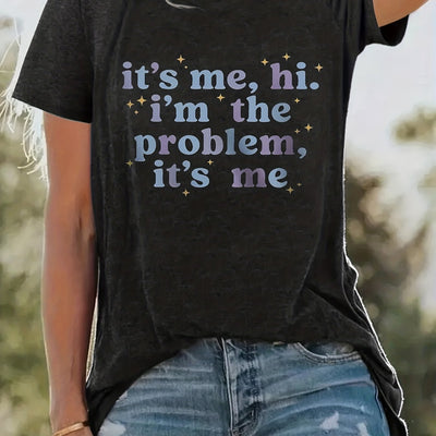 It's Me: A Stylish Letter Print T-Shirt for Women's Casual Summer Wear