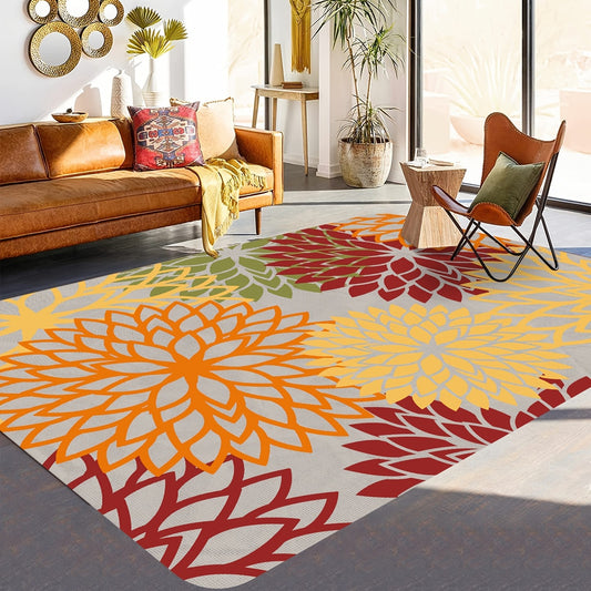 This Ultimate Comfort and Style: Nordic Flower Soft Rug offers superior comfort and style perfect for your bedroom and home décor. It is non-slip, machine washable, and versatile for use as an entrance mat. This rug is sure to add beauty and style to any space.