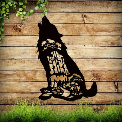 Enhance your home decor with our Wild and Majestic: Wolf Monogram Metal Sign. Crafted with striking detail, this unique piece brings the beauty of the wild into your living space. Made with high quality materials, it is a durable and eye-catching addition to any home.