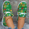 Festive Footwear: Women's Christmas Print Canvas Shoes - Casual, Lightweight, and Stylish Low-Top Sneakers