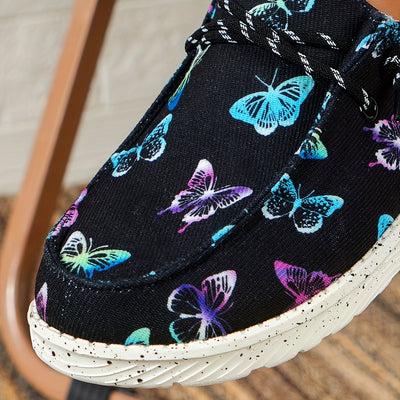 Colorful Butterfly Print Canvas Shoes for Women - Stylish and Comfortable Outdoor Footwear