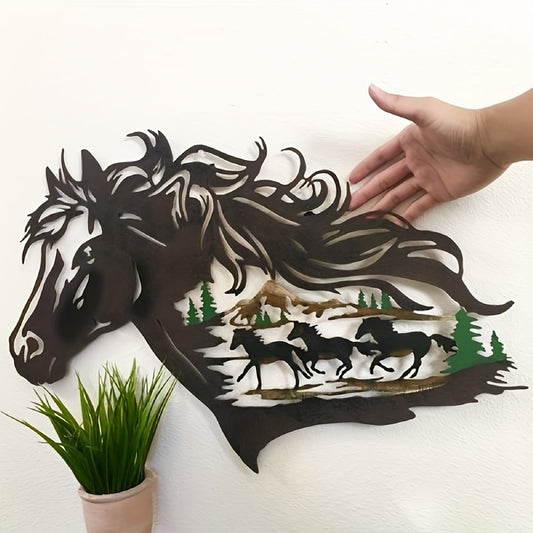 This Metal Horse Wall Art Decor creates an attractive addition to any living space thanks to its contemporary craftsmanship. The minimalist design adds modern flair without sacrificing quality, making it a great choice for sophisticated home décor.