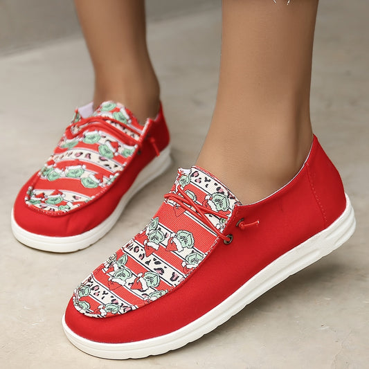 These Playful Prints Women's Loafers are the perfect blend of fashion and comfort. The colorblock lace-up slip-on design ensures maximum support and style, while the cartoon-printed flat sole is lightweight and durable. Ideal for any occasion, these fashionable shoes are sure to add a playful touch to any look.