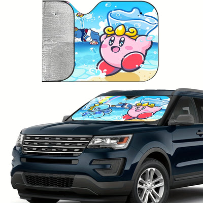 Car Windshield Heat Insulation: Premium UV Reflective Sunlight Sunscreen with Cartoon Design - Foldable and Portable Sunshade