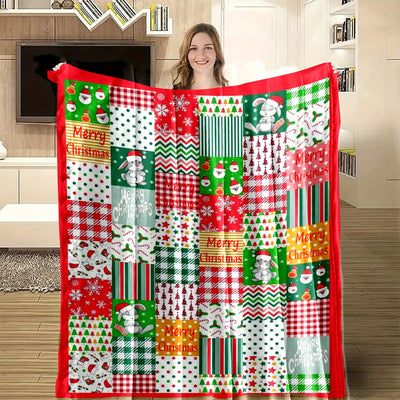 Cozy Christmas Rabbit Flannel Blanket: Perfect Gift for All Occasions, Ideal for Home, Car, and Travel!