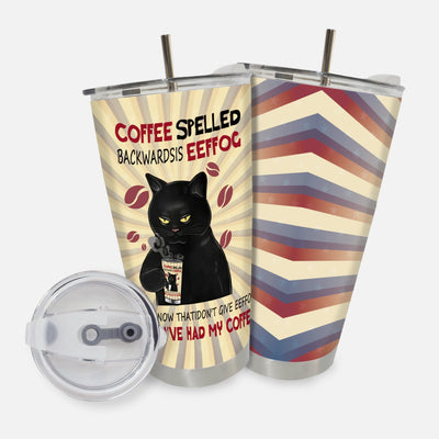 20oz Cute Black Cat Pattern Tumbler: Insulated Stainless Steel Water Bottle with Lid and Straw - Perfect Drinkware for All Seasons and Travel - Unique Halloween Gift!