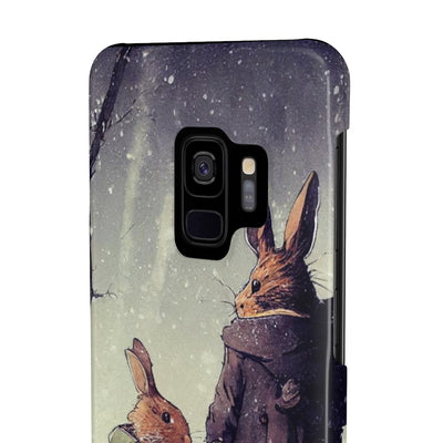 Rabbits in adventurer Phone Case, Rabbit walk in the snow Phone Cases, Case-Mate